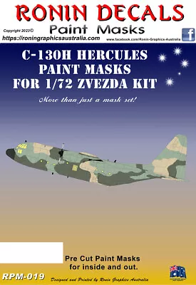 1/72 Ronin Decals C-130H Hercules Paint Masks For Zvezda Kit • $18