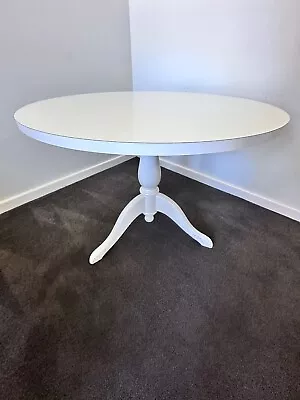 Hand Crafted Round White Dinning Table Vintage Base Custom Top Quality Kitchen • $125