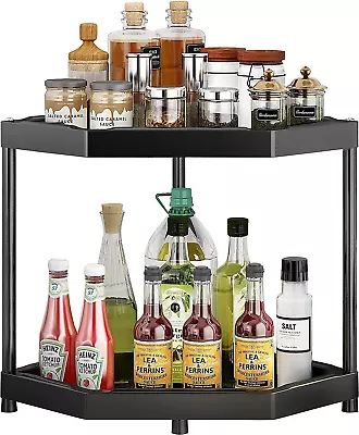 2-Tier Countertop Corner Shelf - Freestanding Display Shelving Storage Rack      • $26.99