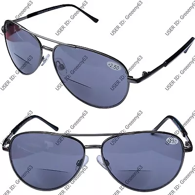 Foster Grant Mens Designer Pilot Sun Readers Bifocal Reading Sunglasses #9 • £10.50