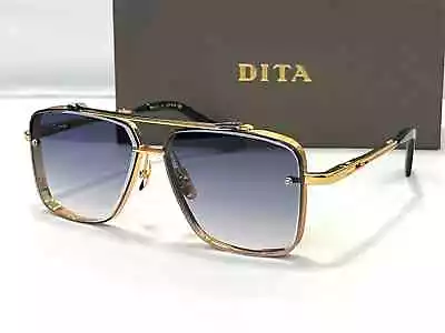 Dita Mach-Six DTS121 62-01 Gold Metal Aviator Sunglasses Dark Grey Gradient Lens • $120