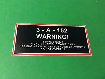Massey Ferguson 35 35X Air Filter Warning Decal • $11