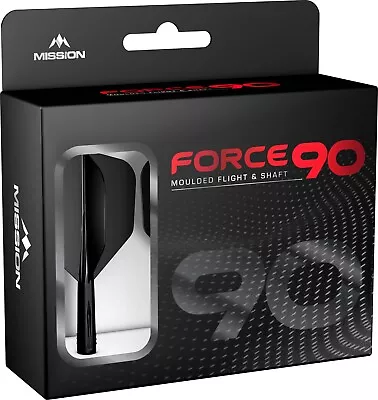 Mission Force 90 All-in-One No6 Black One Piece Flight & Stem Darts System • £10.95