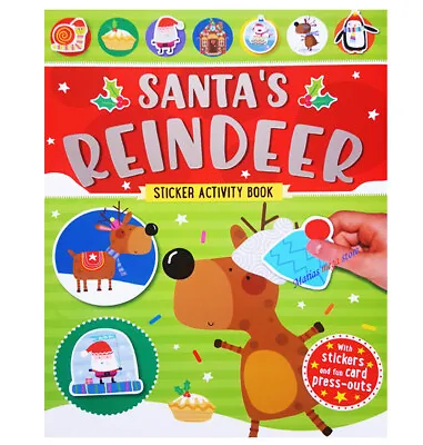 £4.49 • Buy Childrens Christmas SANTAS REINDEER Colouring Sticker Activity Book 250 Stickers
