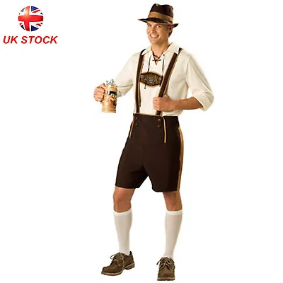 £24.99 • Buy Mens Oktoberfest Lederhosen Costume Bavarian Beer Man German Fancy Dress Outfit