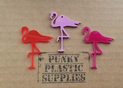 3x Flamingo Laser Cut Acrylic Charms/pendants/ Cabochons/ Jewellery Making/bird • £2