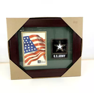 Military Portrait Picture Frame Allied Flag's US ARMY Medallion • $28.95