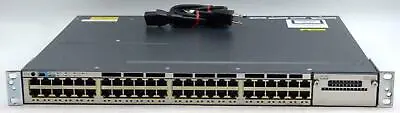 Cisco Catalyst 3750-X WS-C3750X-48T-E  Single  C3KX-PWR-350WAC  IPSERVICE LCSN • $99.99