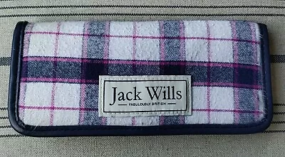 Authentic Jack Wills Pencil Case Make Up Brush Bag Pink Check Pink/purple  • £13.49