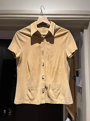 Camel Coloured Suede Short-sleeve Shirt • £20