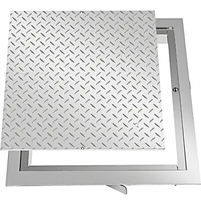 VEVOR Recessed Manhole Cover Powder-coated Drain Cover 60x60cm Steel Lid W/Frame • £63.59