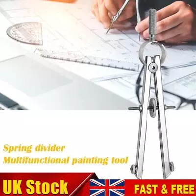 Spring Protractior Compasses Math Geometry Set With Lock Precision Drawing Tool • £5.99