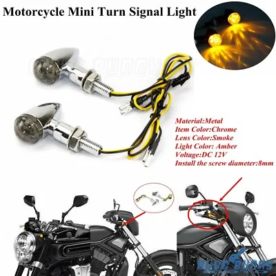 Bullet Mini Turn Signal Light Amber Indicator Lamp For Harley Chopper Sport Bike • $7.74