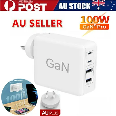 40-100W Fast Charger GaN 4-Port PD Type C USB-C Power Adapter For IPhone MacBook • $21.79