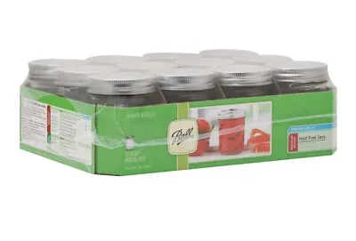 Ball Half Pint (8 Oz.) Regular Mouth Glass Mason Jars W/ Cap (12-PACK) • $22