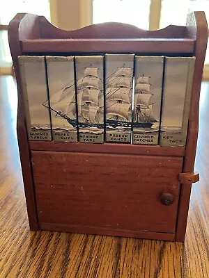 Vintage Dennison Mini Bookcase Wooden Clipper Supply Boxes 1940’s • $40.45