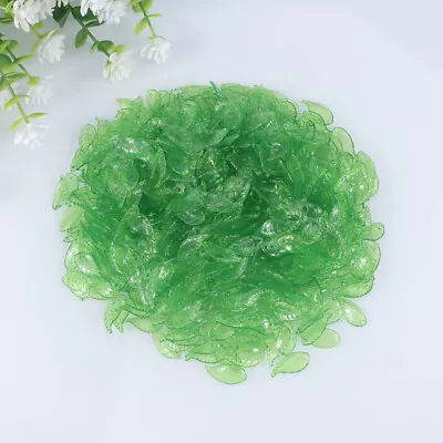 200g Frosted Leaf Beads Acrylic Green Leaf Drops Pendants - 10 X 22mm • £11.15