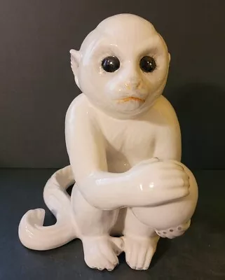 Vintage Porcelain White Capuchin Monkey Figurine As Seen Elvis Presley Graceland • $49.95