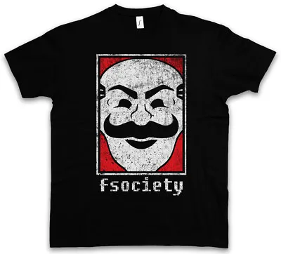 MR. ROBOT FSOCIETY LOGO T-SHIRT - Symbol Hacker Anonymous Virus TV Series Shirt • £21.54
