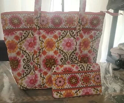 Vera Bradley Folkloric Floral Tote Shoulder Purse With Matching Wallet-see Desc • $29