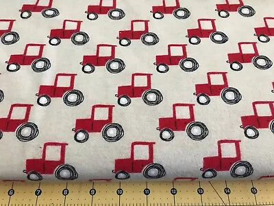 Tractors Flannel Fabric Sold By The Yard #1146 • $5.99