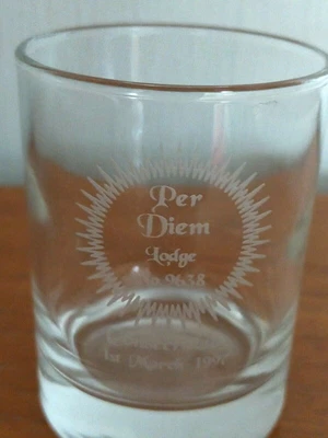 £3 • Buy Masonic Glass Per Drum Lodge Consecrated 1997