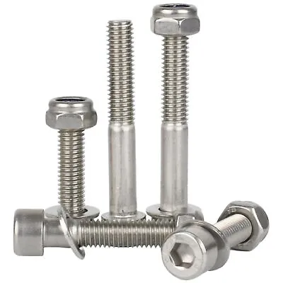 M10 Allen Bolt Hex Socket Cap Screws Nyloc Nuts & Washers A2 Stainless Steel • £260.84