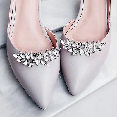 £7.85 • Buy Bridal Shoe Decorations Clips Crystal Rhinestone Shoe Buckle Charms For Wedding