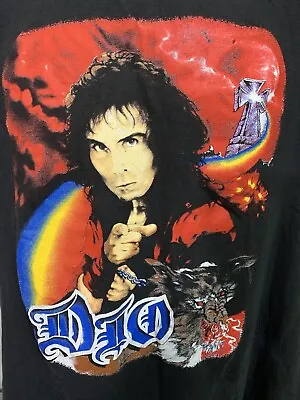 DIO T-Shirt Large (2-Sided) Vintage 1990 Lock Up The Wolves Tour/Concert Sabbath • $200