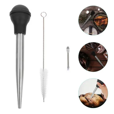 Stainless Steel Metal Injector Meat Marinade Injector Turkey Baster Injector • $11.74