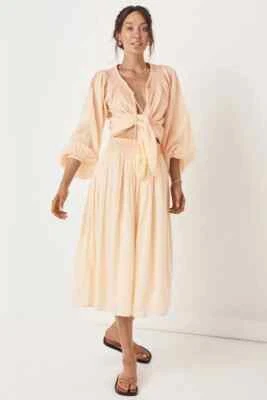 $79 • Buy Spell Amira Smock Skirt Apricot Size S BNWT