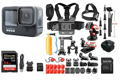 MINT GoPro HERO9 Black 5K / 20 MP Streaming Action Camera Black DELUXE EDITION • $225.99