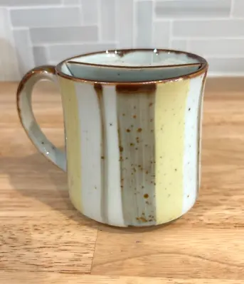 Japan Hand Thrown Vintage Coffee Tea Mug Clay In Motion Striped Speckled 8 Oz • $15
