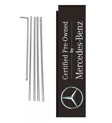 Mercedes-Benz CPO Dealership 15' Advertising Rectangle Banner Flag W/ Pole+spike • $59.85