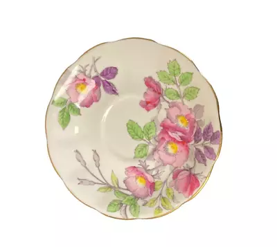 $9.50 • Buy Royal Albert Bone China England Flower Of The Month Series No.6 Dog Rose Saucer