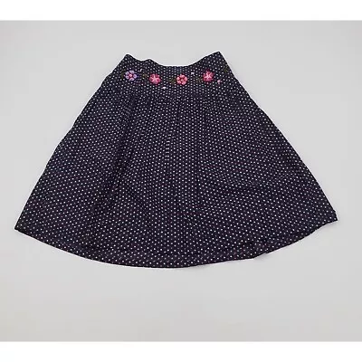 Gymboree Girls Skirt Polka Dot With Flowers Black Pink Size 5 • $10