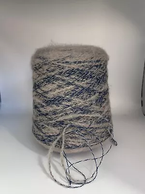 NICE Cone Spool Peru Novelty Alpaca Wool Yarn W/Nylon 1lb 5oz 606gr 0120 Blue Mi • $25