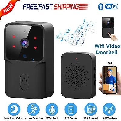 Smart Wireless WiFi Doorbell Intercom Video Camera Door Ring Bell Chime Security • $16.99