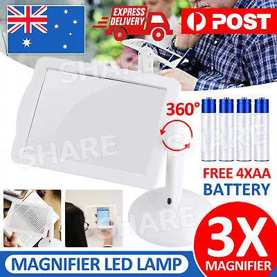 Desk Magnifier Magnifying Glass Holder LED Light Tool Large Lens Lighted Lamp • $14.95