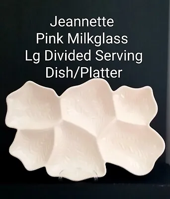JEANNETTE PINK SHELL MILKGLASS 6 Part VENITIAN Divided Tray/Dish 16.5  EUC  • $20