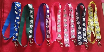 Volleyball Lanyard - U Choose Color - Team - Metal Clasp - Sports - Silver Foil • $2.99