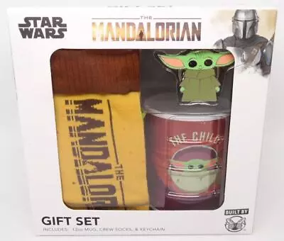 Star Wars The Mandalorian Gift Set With 12oz Mug Crew Socks Baby Yoda Keychain • $18.74