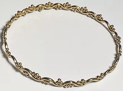 Beautiful! Vintage Ornate Smaller Sz Gold T Bangle Bracelet  • $0.99