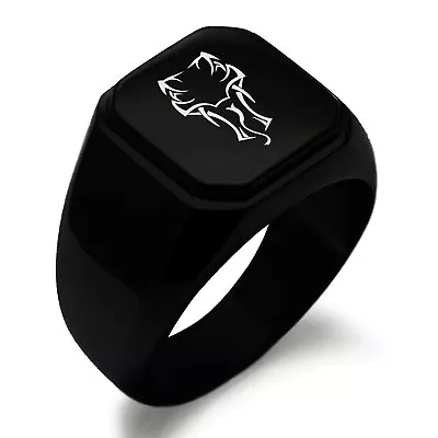 Stainless Steel Tribal Viper Snake Design Mens Square Biker Style Signet Ring • $15