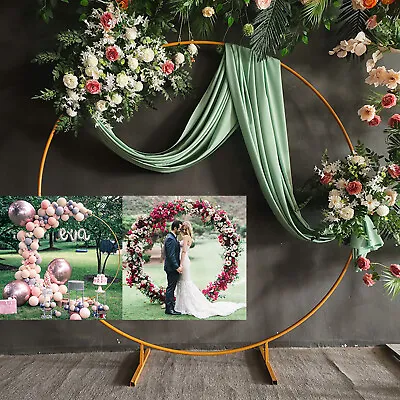 $59.99 • Buy 3.9/5.9/6.6/7.9FT Wedding Arch Round Backdrop Stand Metal Iron Circle Decoration