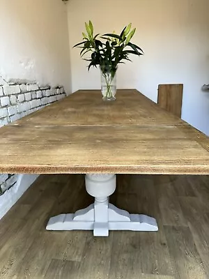 9 Foot Jaycee Solid Oak Extending Refectory Kitchen Dining Table Refurnished • £695