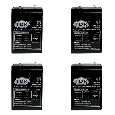 4x 6V 4AH SLA Rechargeable Battery 6volt Sealed Lead 4ah Toy Electric UPS Alarm • $87.95