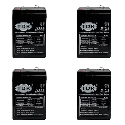 4x TDRMOTO 6V 4h SLA Battery To Suit Rechargeable Fans & Power Packs • $87.95