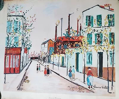 Maurice Utrillo Spring In Montmartre Lithograph Hand Singed 1950s • $59