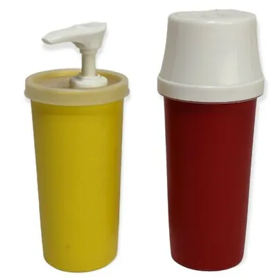 Vintage Tupperware Ketchup And Mustard Picnic Dispensers Containers • $9.95